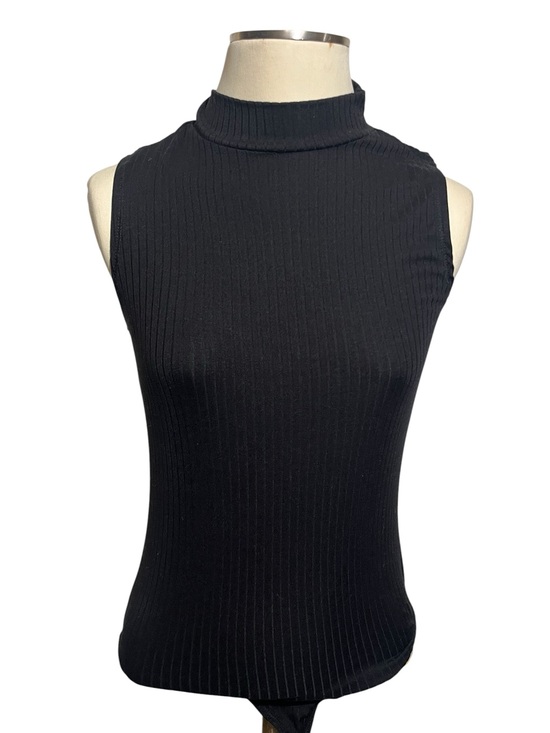 eye candy Tops - eye candy Black Ribbed Sleeveless Mock Neck bodysuit